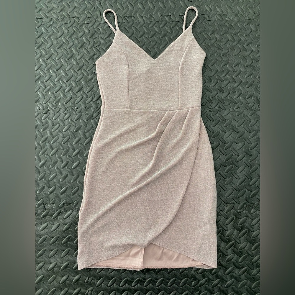 Lulus forever your girl metallic blush pink bodycon dress